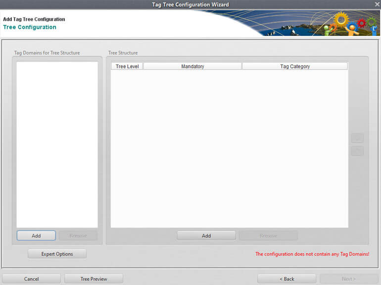 Configuration of a tag tree in StableNet® screenshot StableNet® tag tree computer menu