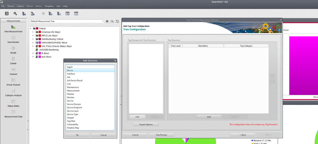 Configuration of a tag tree in StableNet® screenshot StableNet® tag tree computer menu