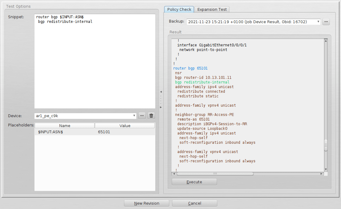 Config Snippets Testing