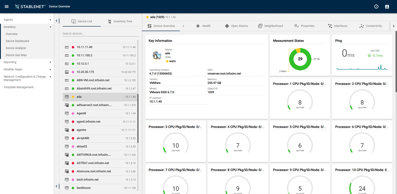 Device Dashboard SN10
