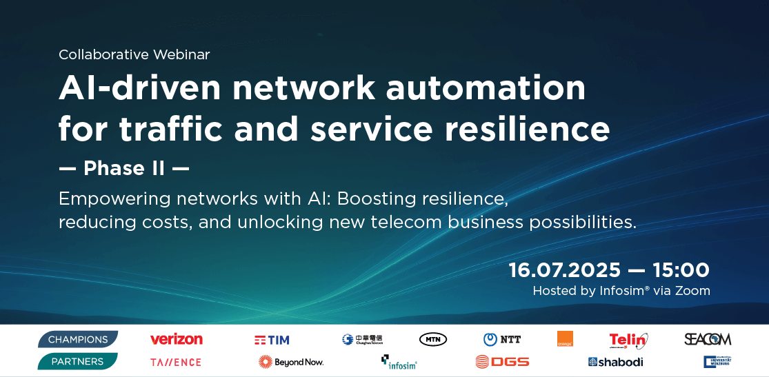 Calalyst Webinar Banner Infosim AI Driven Autonomous Networks